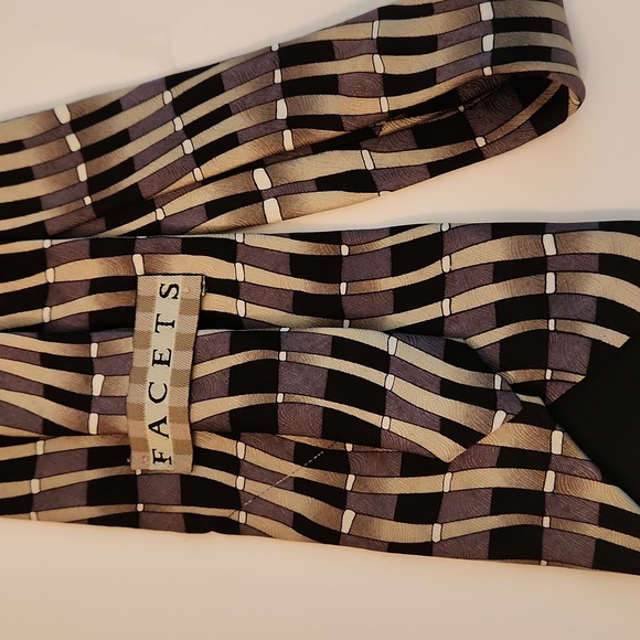 Facets brand tie olive and black - Picture 5 of 5